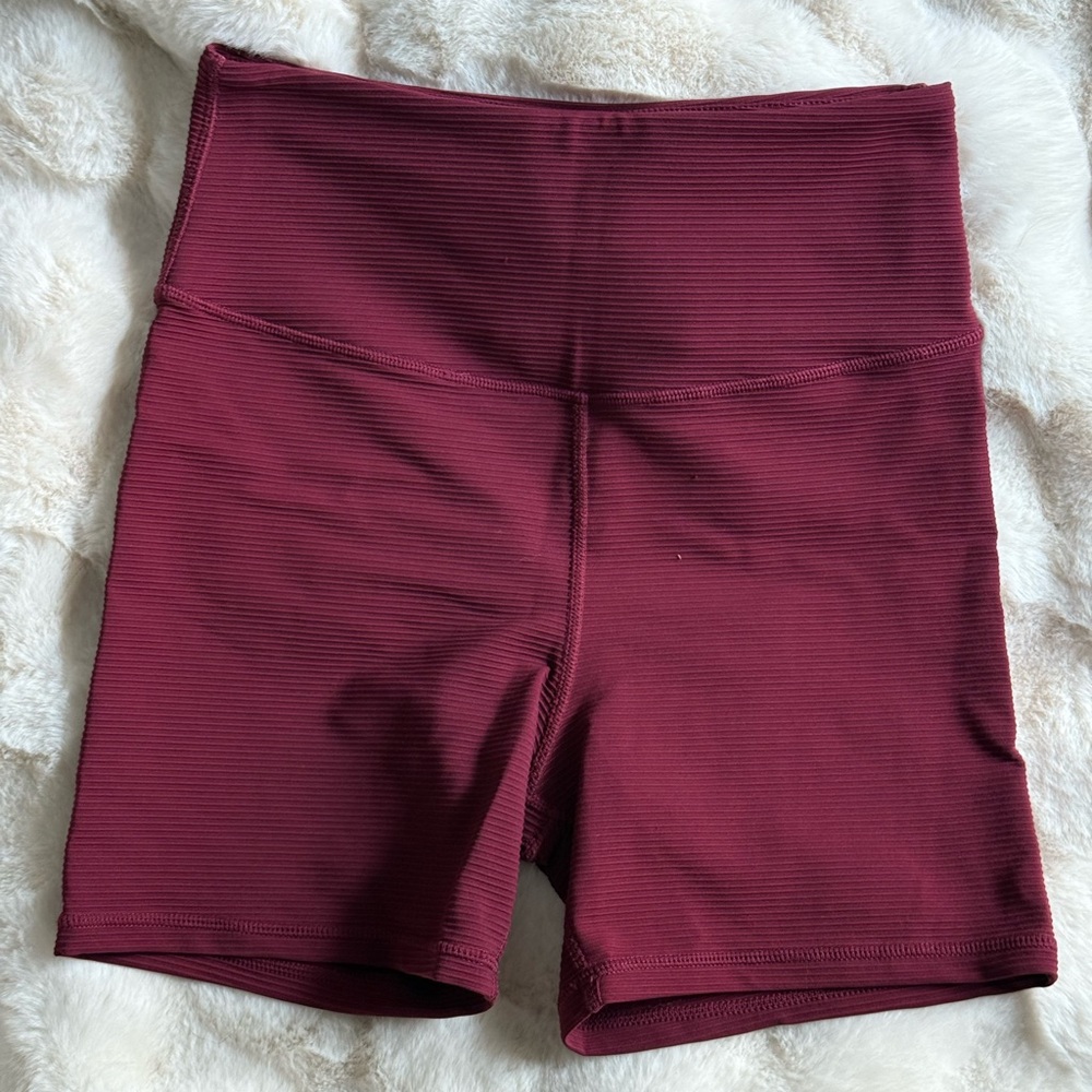 Maroon High-Waisted Bike Shorts Infamous Activewear